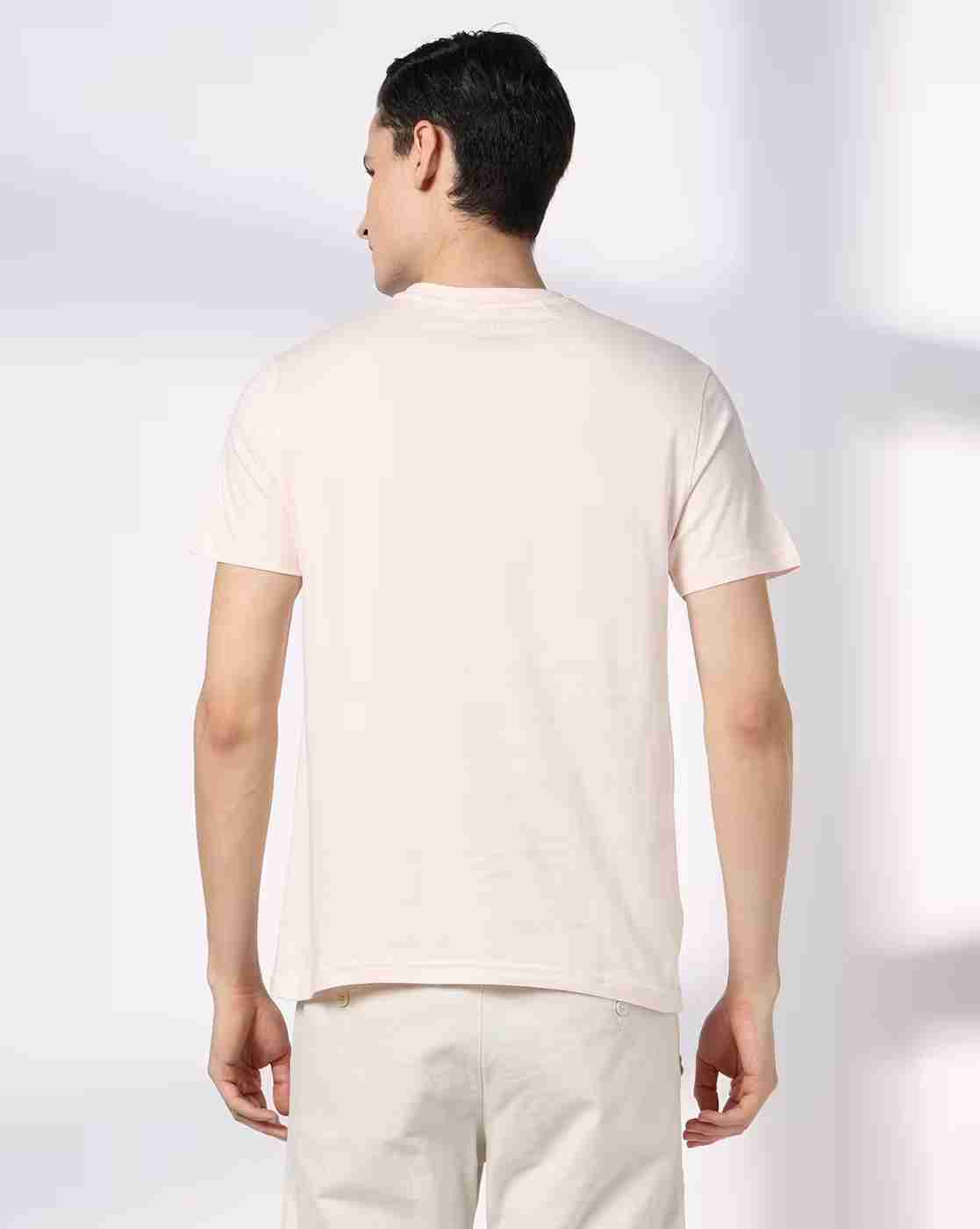 DNMX | Men Typographic Print Regular Fit Crew-Neck T-Shirt|2