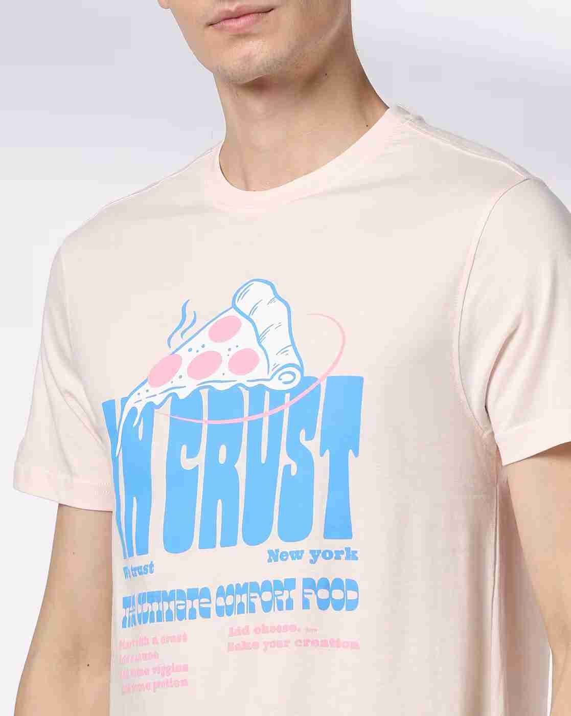 DNMX | Men Typographic Print Regular Fit Crew-Neck T-Shirt|4