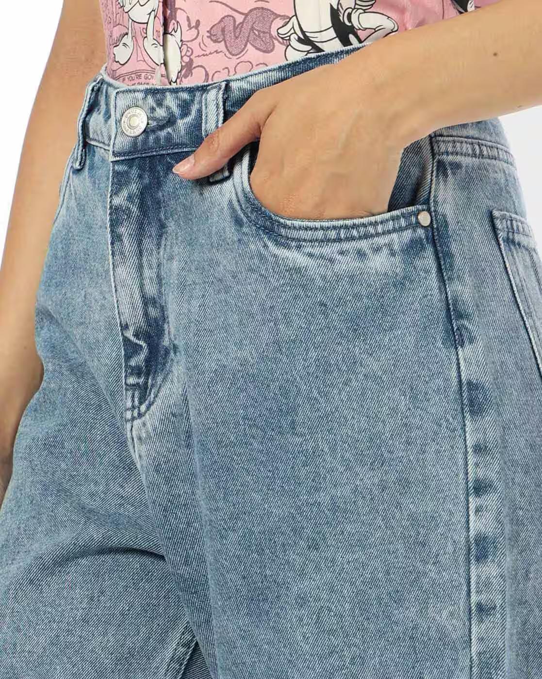 DNMX | Women Heavily Washed Boyfriend Jeans|3