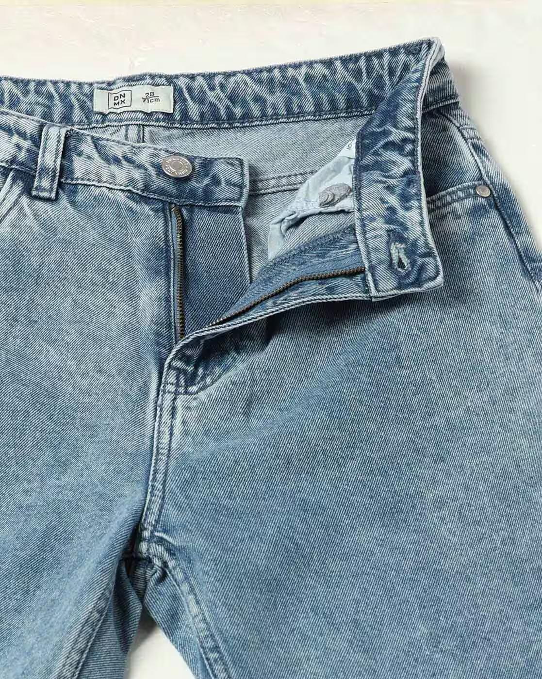 DNMX | Women Heavily Washed Boyfriend Jeans|4