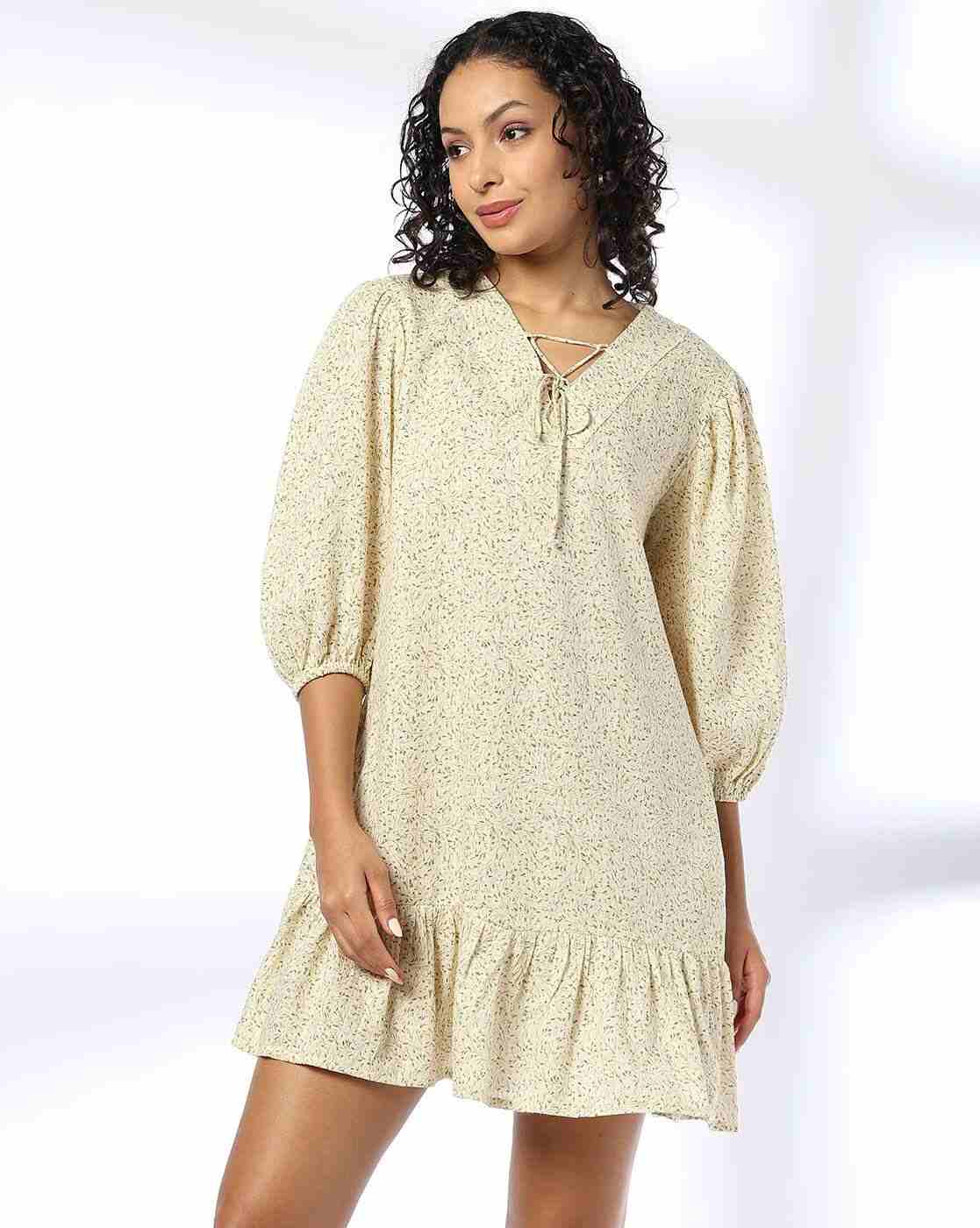 DNMX | Women Printed Regular Fit Tiered Tunic|0