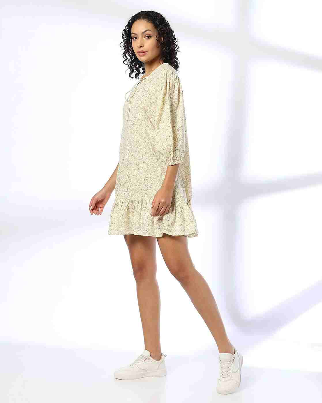 DNMX | Women Printed Regular Fit Tiered Tunic|1