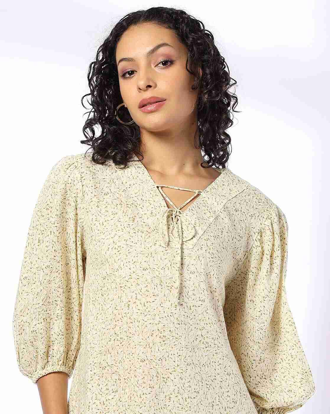 DNMX | Women Printed Regular Fit Tiered Tunic|3