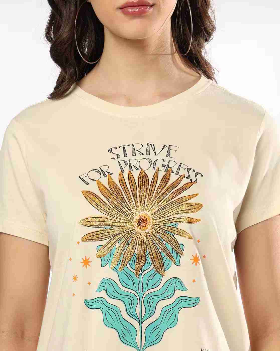 DNMX | Women Destiny Regular Fit Crop T-Shirt|3