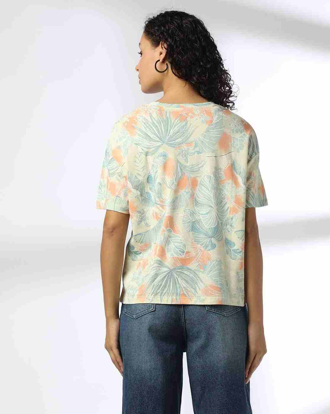 DNMX | Women Sip Sun Print Relaxed Fit Crew-Neck T-Shirt|2