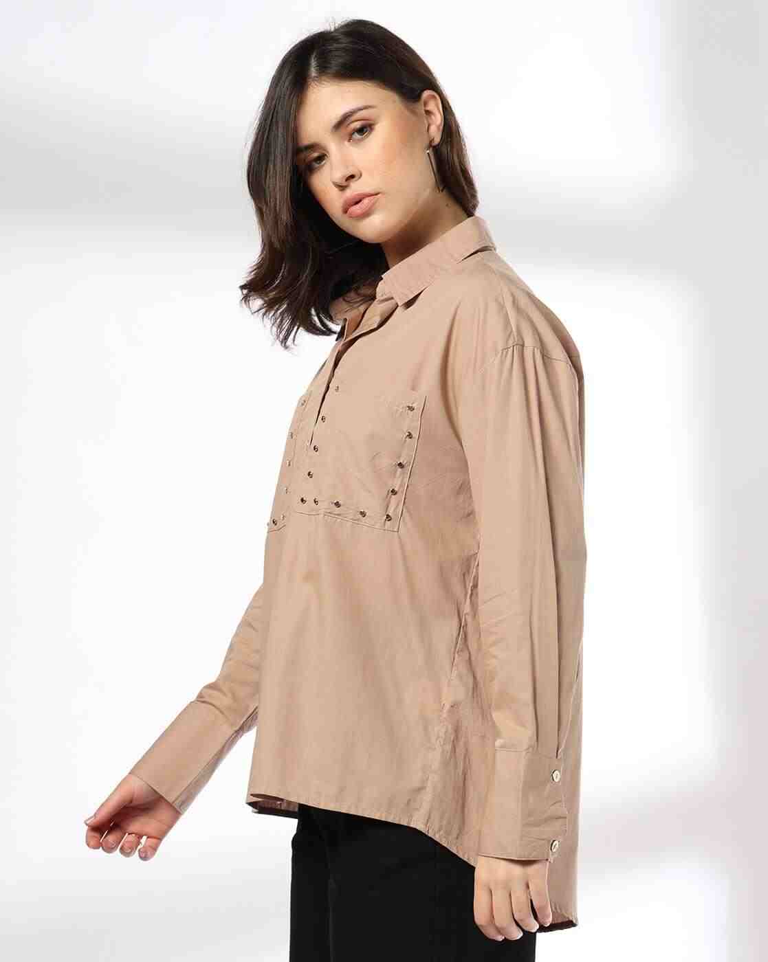 DNMX | Women Tailored Fit Shirt with Embellishments|1
