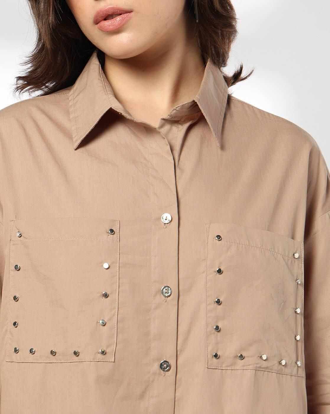 DNMX | Women Tailored Fit Shirt with Embellishments|3