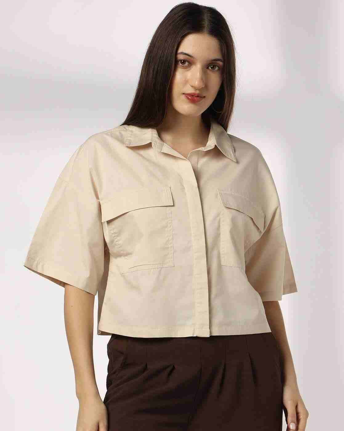 DNMX | Women Relaxed Fit Shirt with Patch Pocket|3