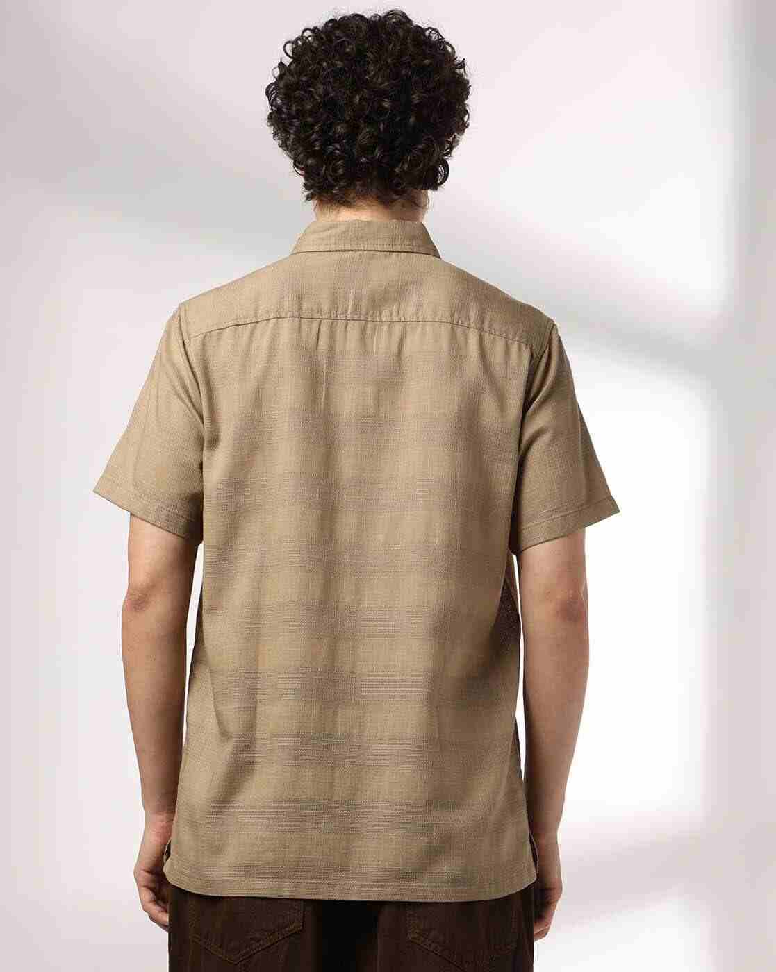 DNMX | Men Striped Regular Fit Shirt with Patch Pocket|2