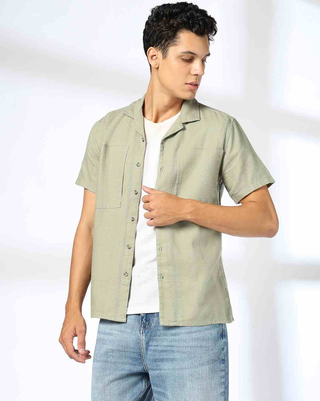 DNMX | Men Regular Fit Shirt with Patch Pockets|0