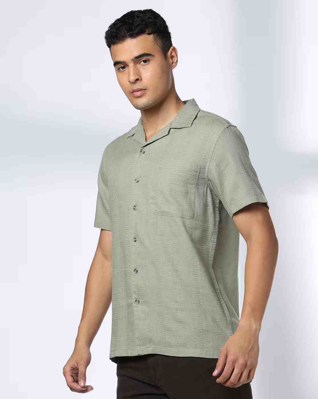 DNMX | Men Regular Fit Shirt with Patch Pocket|1