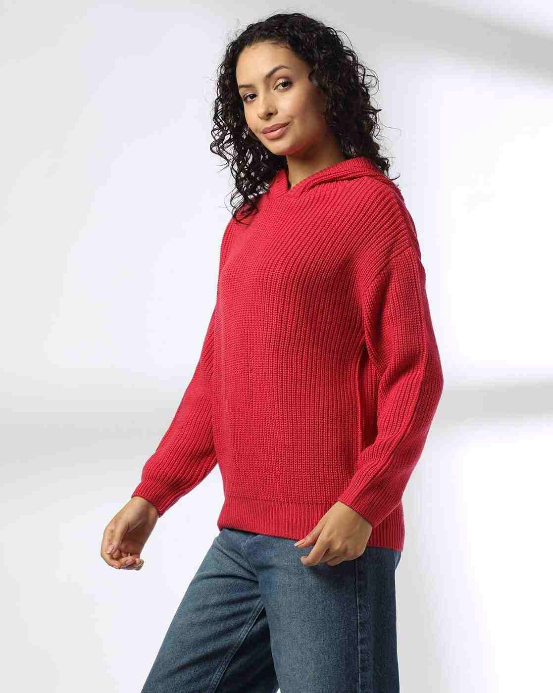 DNMX | Women Knitted Relaxed Fit Hoodie|1