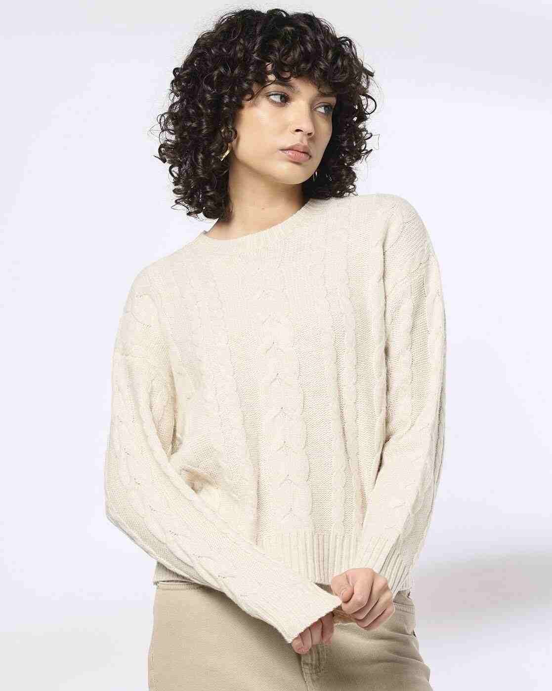 DNMX | Women Cable-Knit Round-Neck Pullover|3