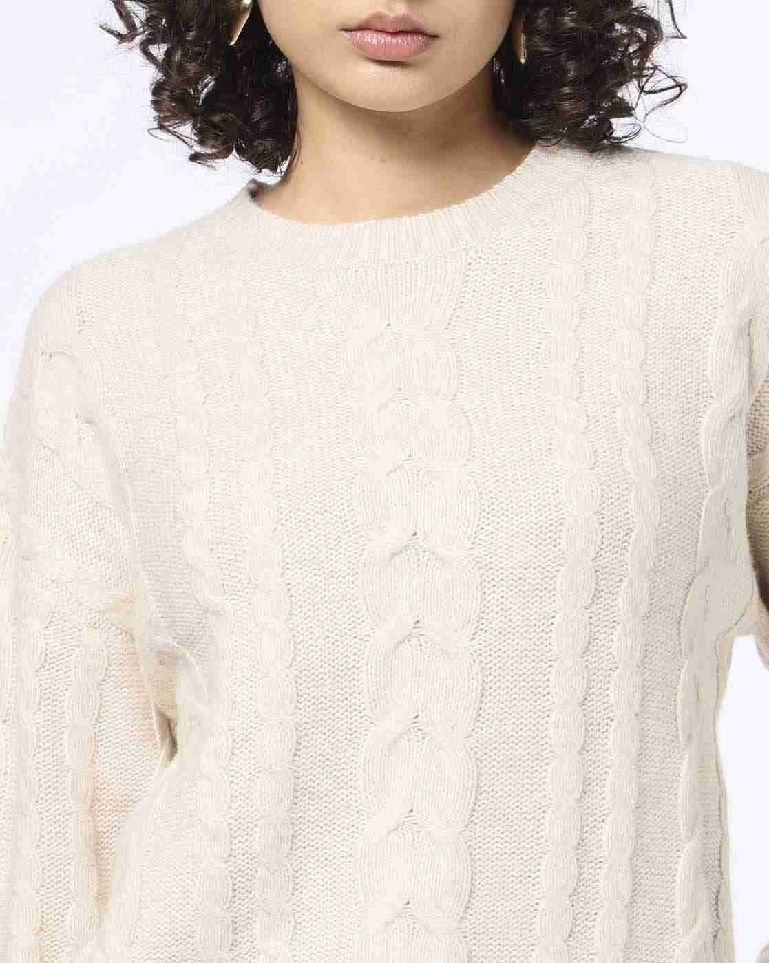 DNMX | Women Cable-Knit Round-Neck Pullover|4
