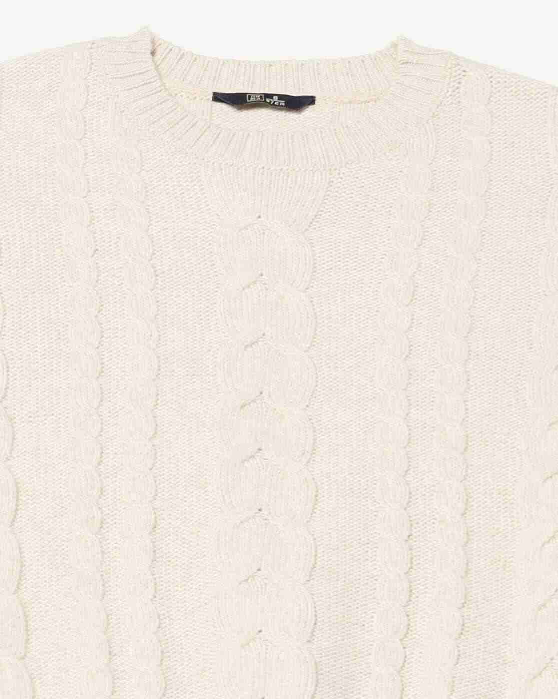 DNMX | Women Cable-Knit Round-Neck Pullover|5