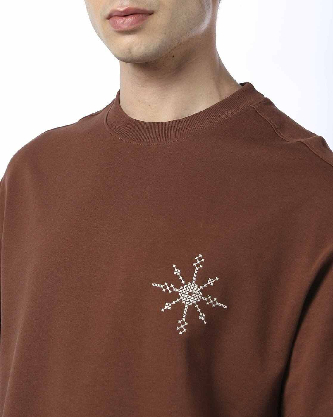 DNMX | Men Embroidered Boxy Fit Crew-Neck T-Shirt|3