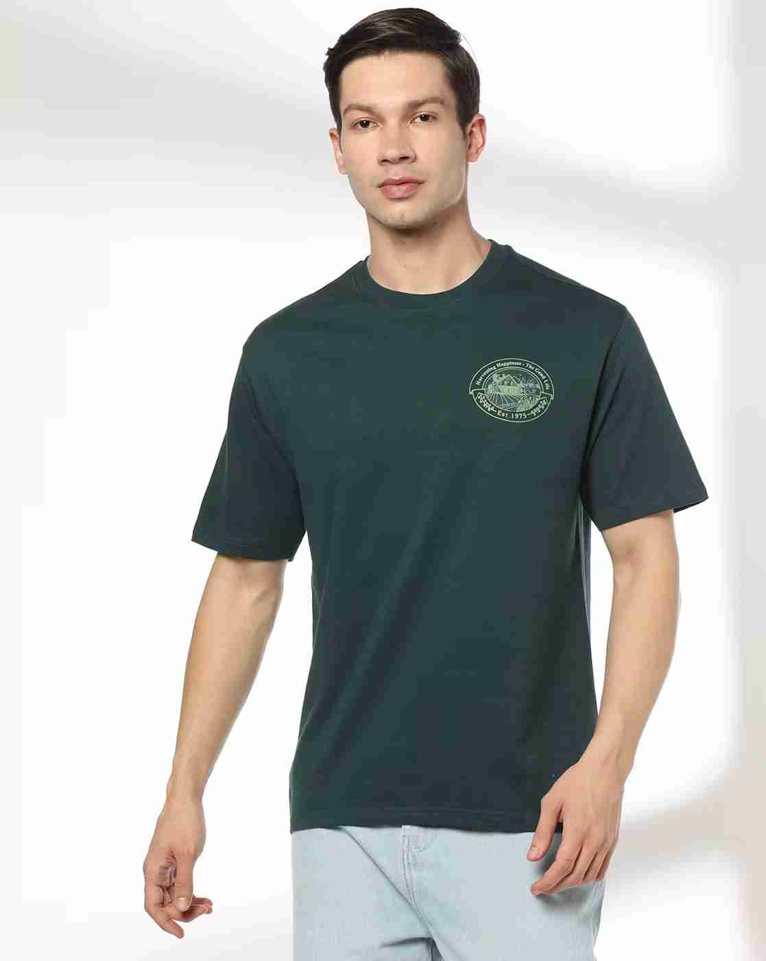 DNMX | Men Graphic Print Relaxed Fit Crew-Neck T-Shirt|3