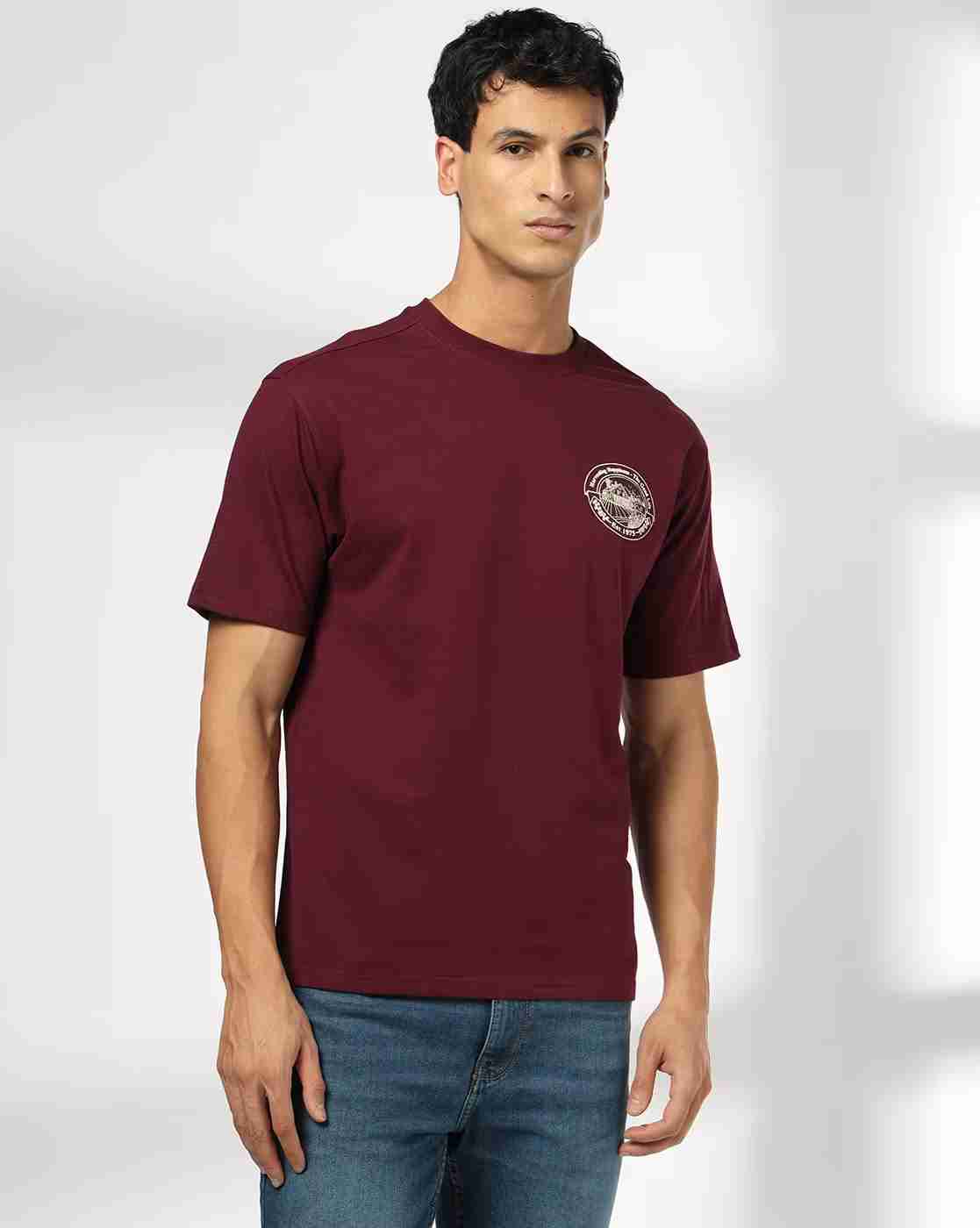 Men Graphic Print Relaxed Fit Crew-Neck T-Shirt