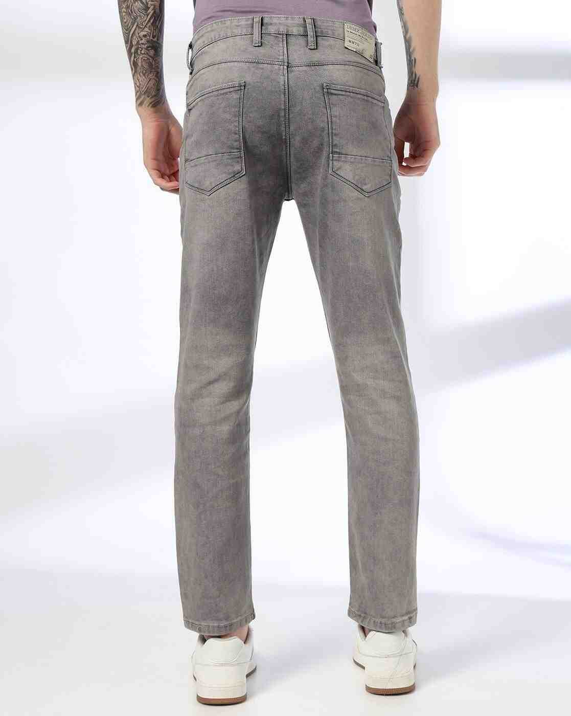 DNMX | Men Mid-Wash Slim Fit Jeans|2