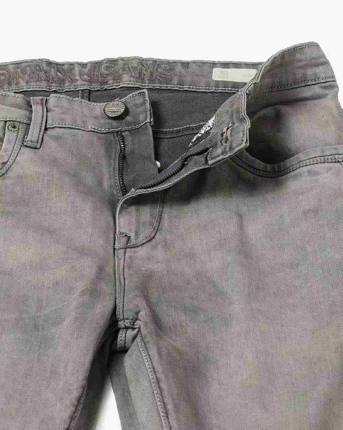 DNMX | Men Mid-Wash Slim Fit Jeans|4