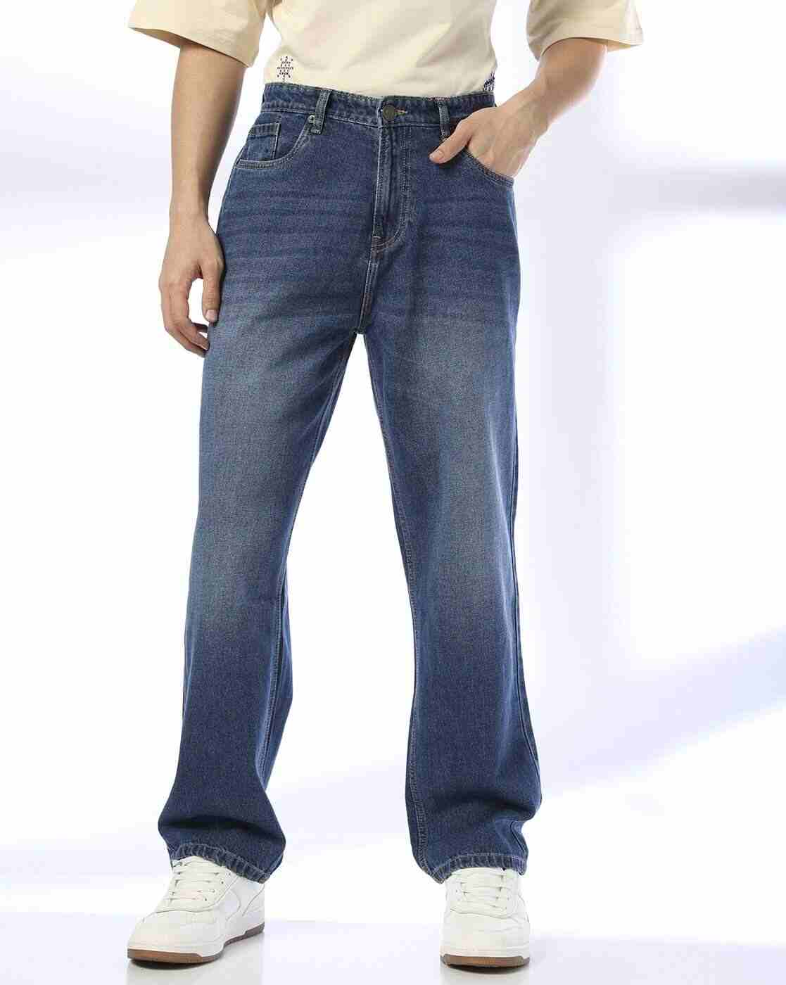 DNMX | Men Mid-Wash Loose Fit Jeans|0