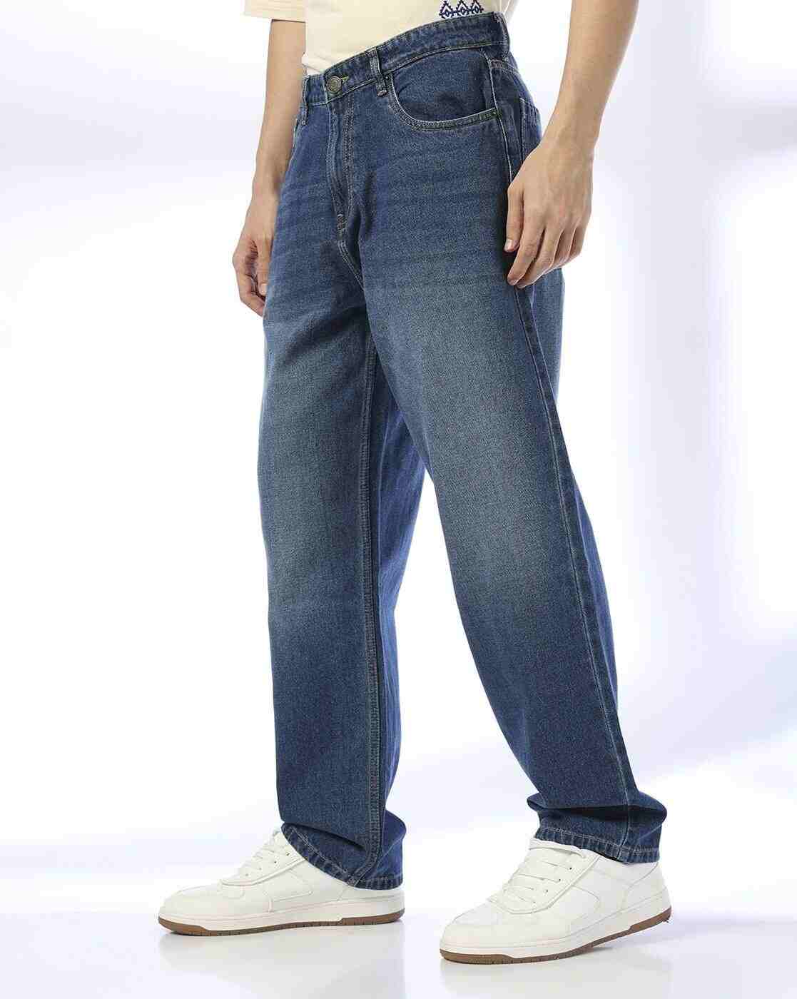 DNMX | Men Mid-Wash Loose Fit Jeans|1