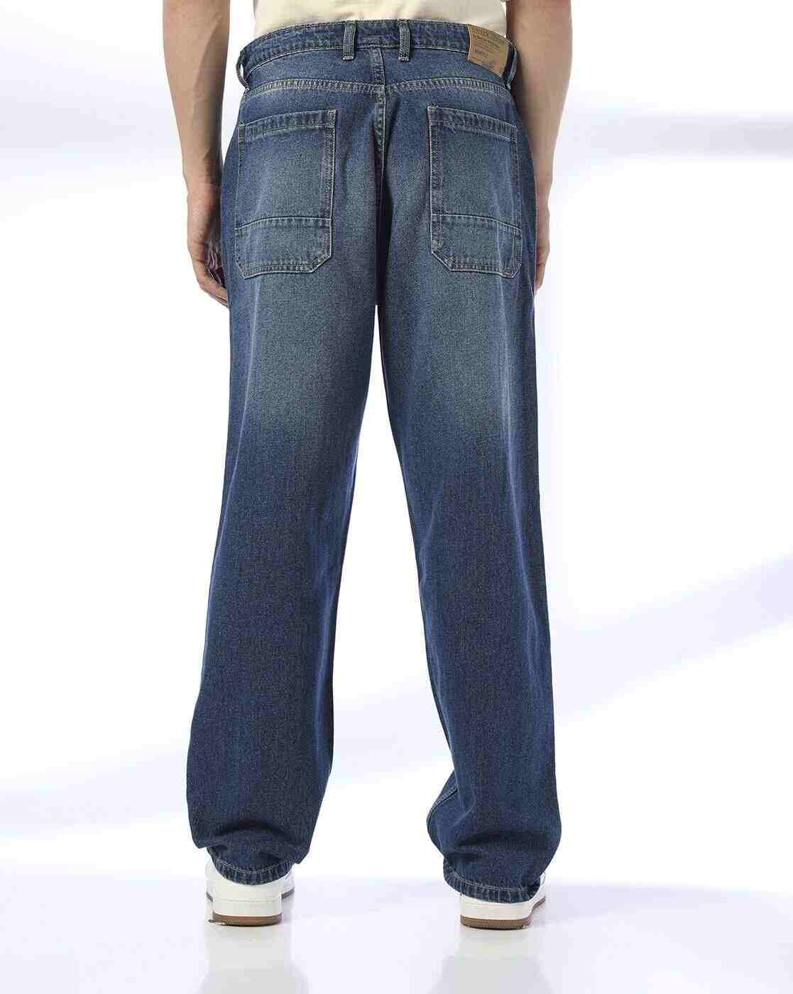 DNMX | Men Mid-Wash Loose Fit Jeans|2