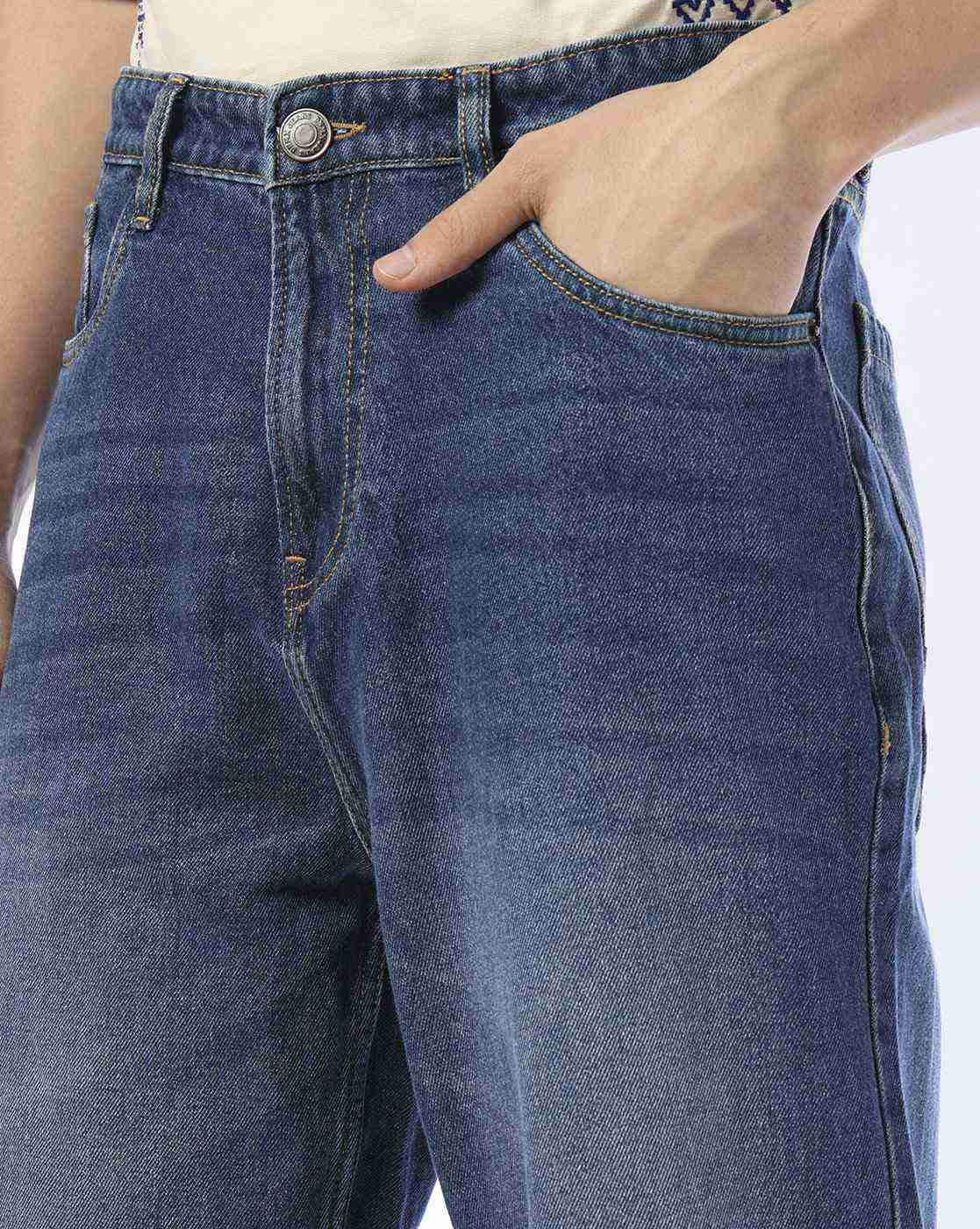 DNMX | Men Mid-Wash Loose Fit Jeans|3