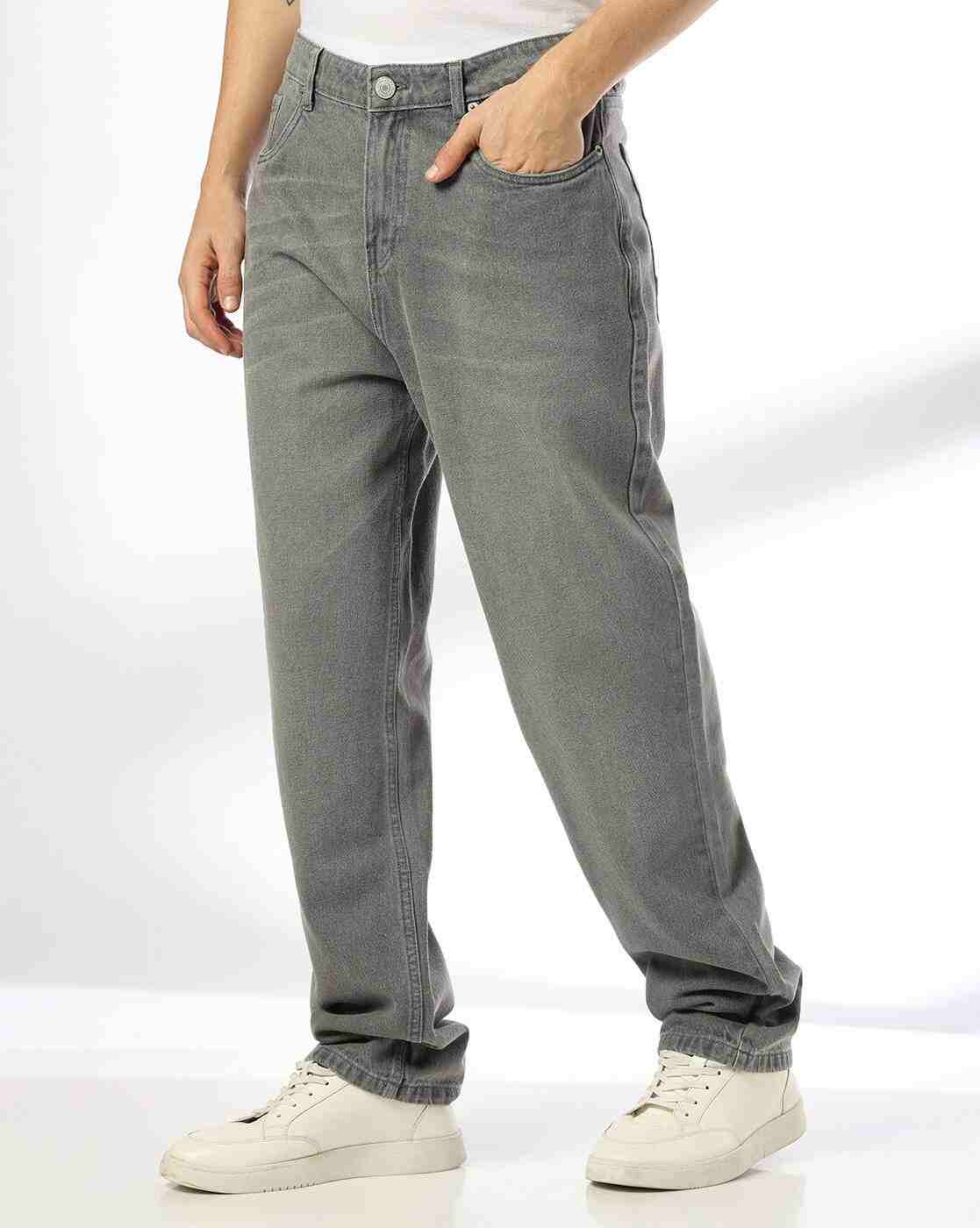 DNMX | Men Mid-Wash Loose Fit Jeans|0