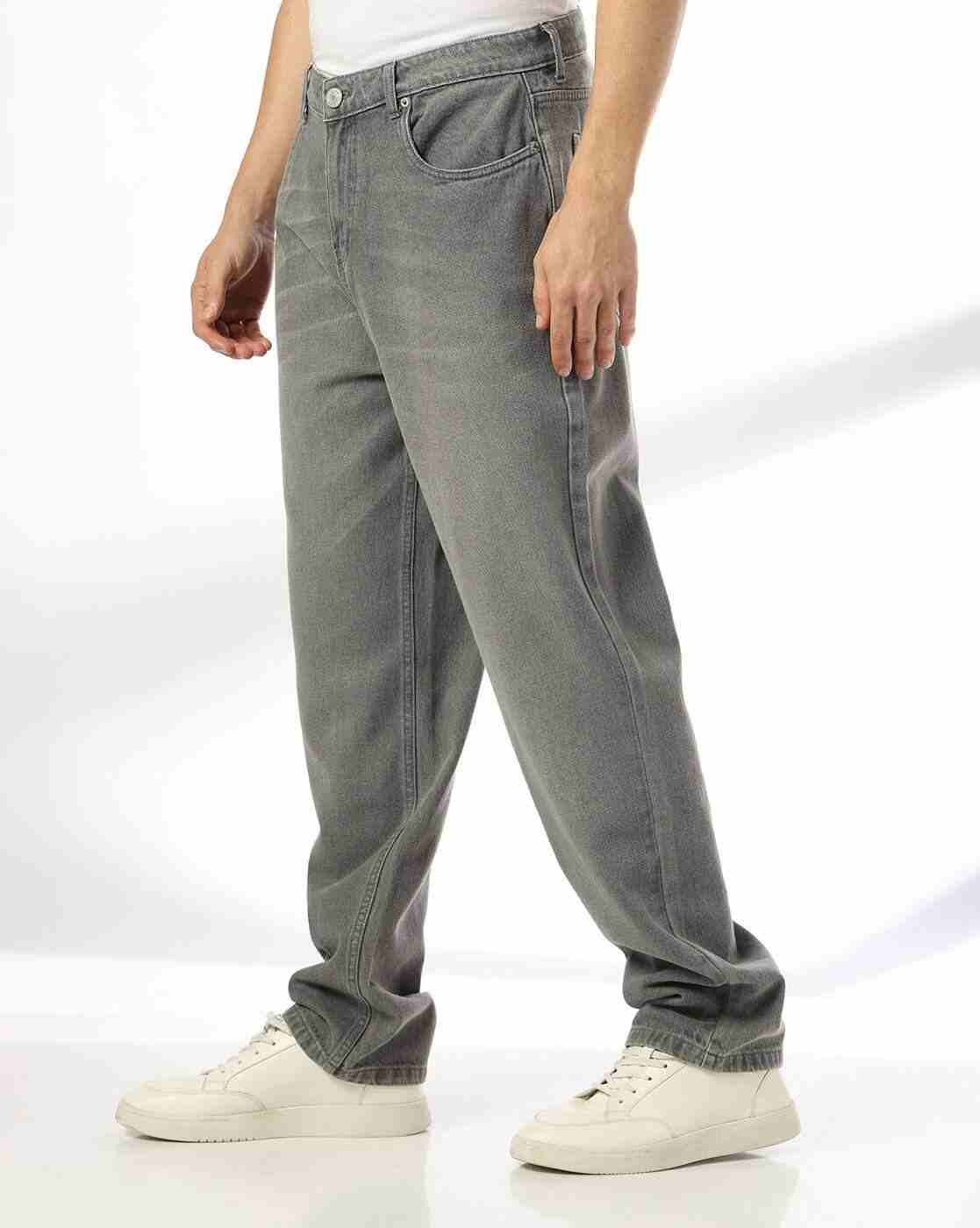 DNMX | Men Mid-Wash Loose Fit Jeans|1