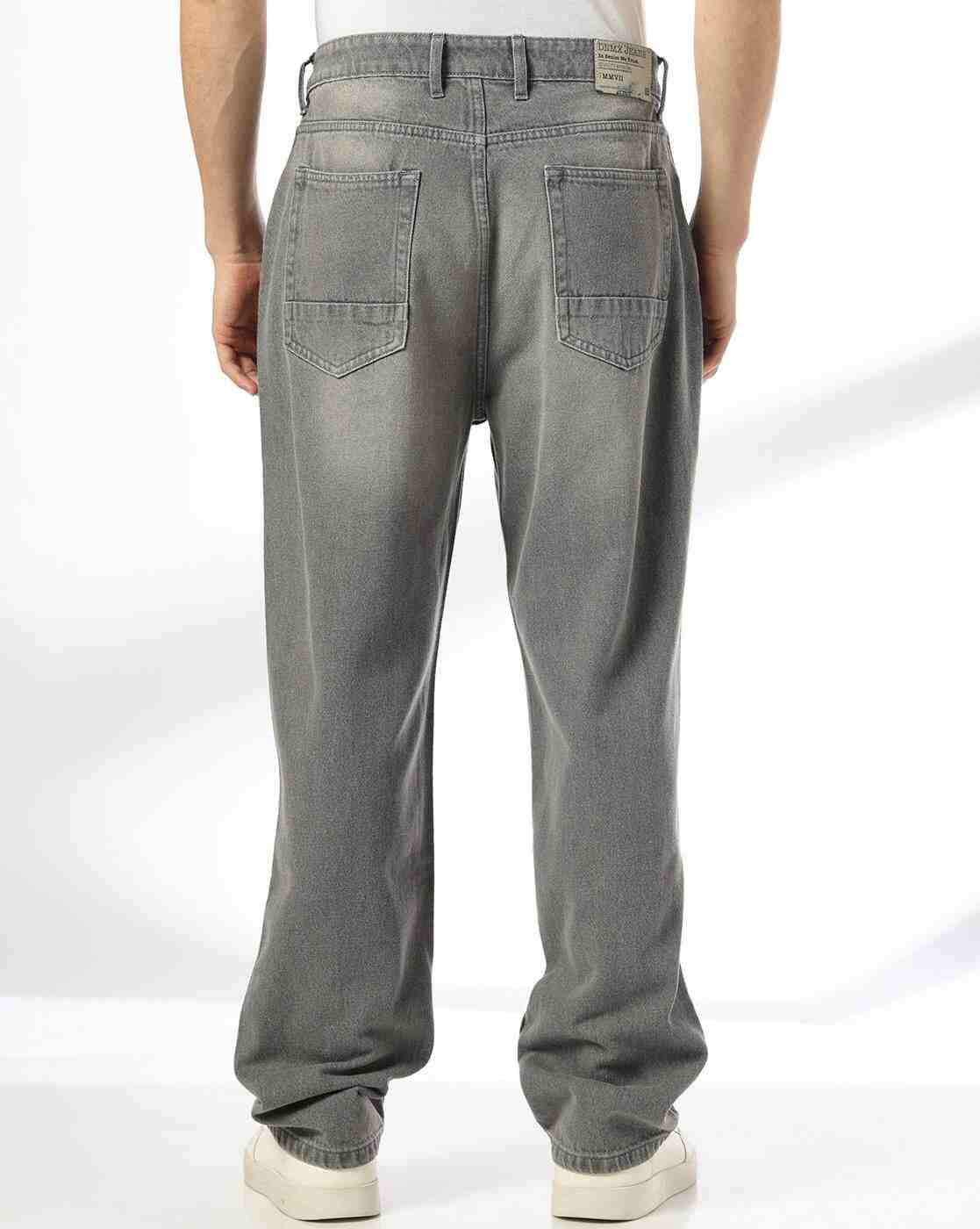 DNMX | Men Mid-Wash Loose Fit Jeans|2