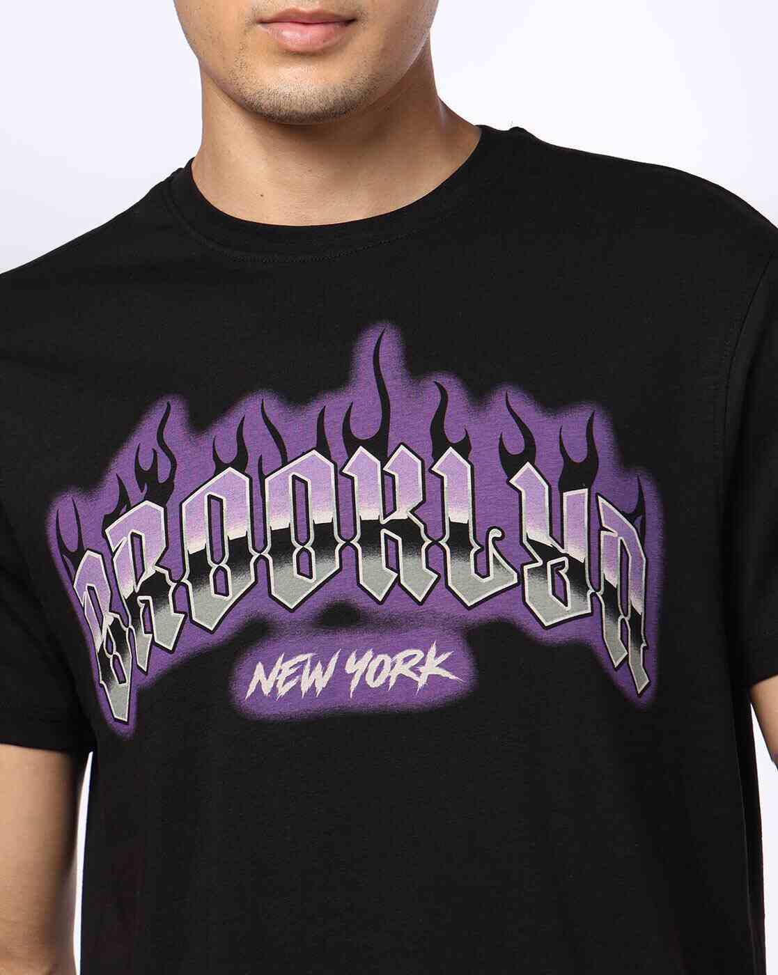 DNMX | Men Typographic Print Regular Fit Crew-Neck T-Shirt|3