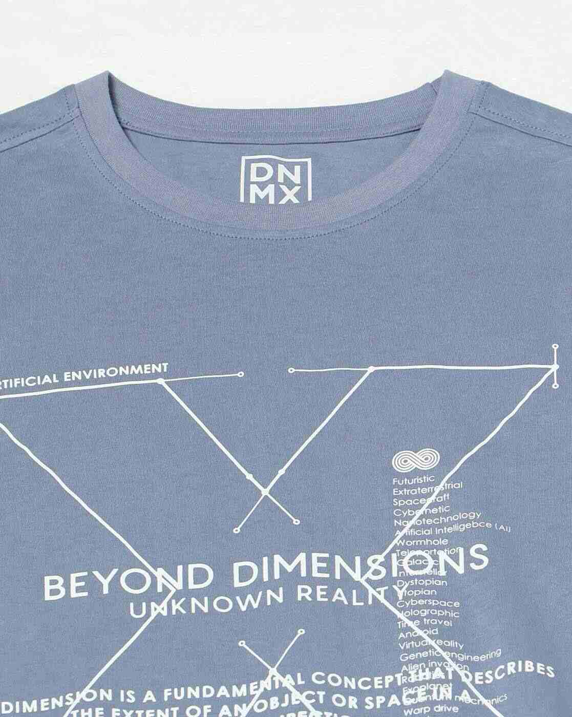 DNMX | Men Printed Regular Fit Crew-Neck T-Shirt|4