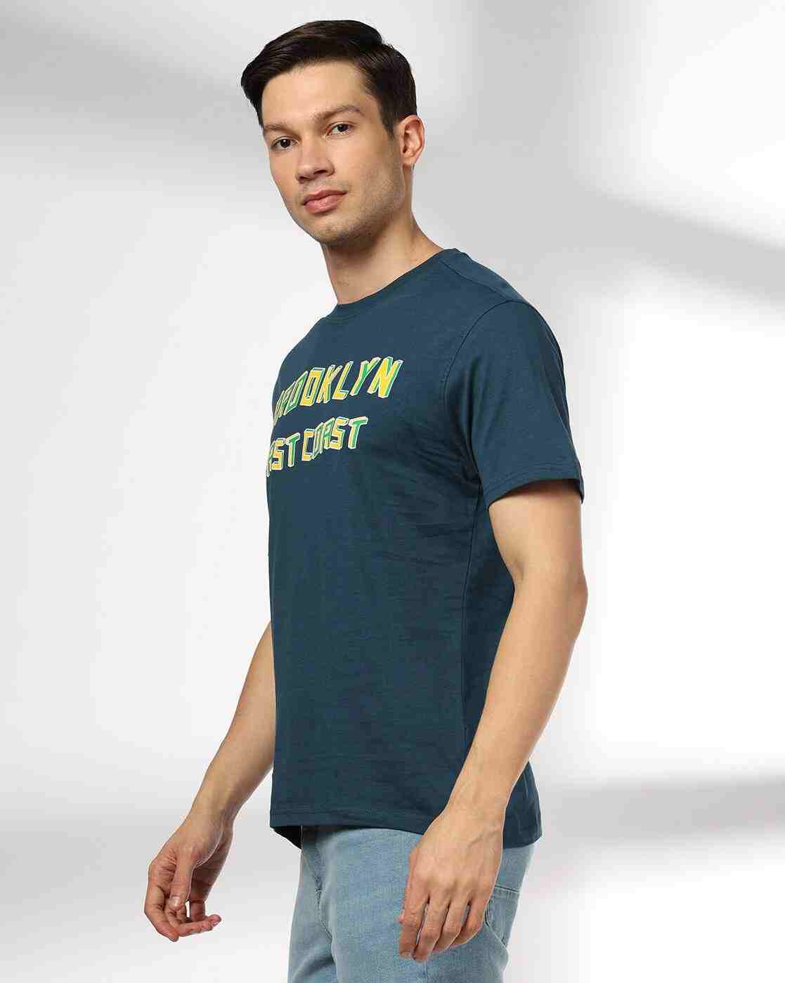 DNMX | Men Typographic Print Regular Fit T-Shirt|1