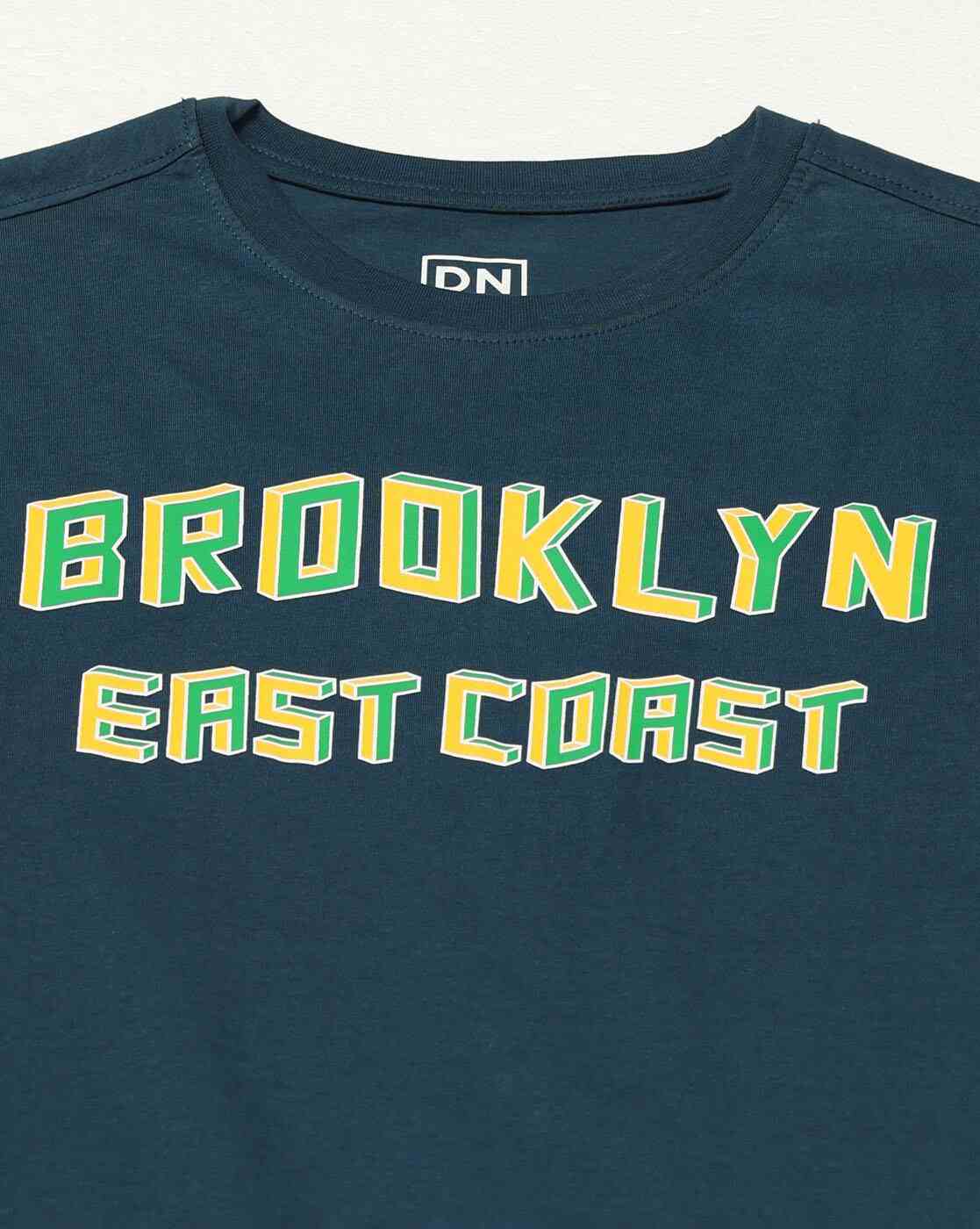 DNMX | Men Typographic Print Regular Fit T-Shirt|4