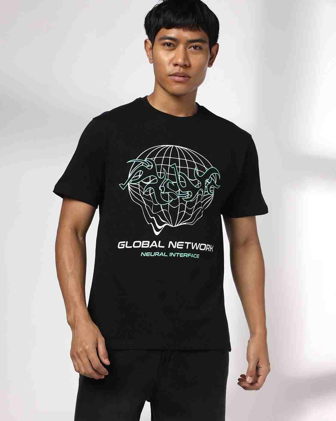 DNMX | Men Graphic Print Regular Fit Crew-Neck T-Shirt|0