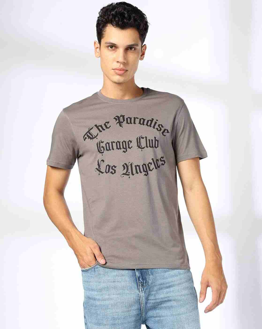 DNMX | Men Typographic Print Regular Fit Crew-Neck T-Shirt|0