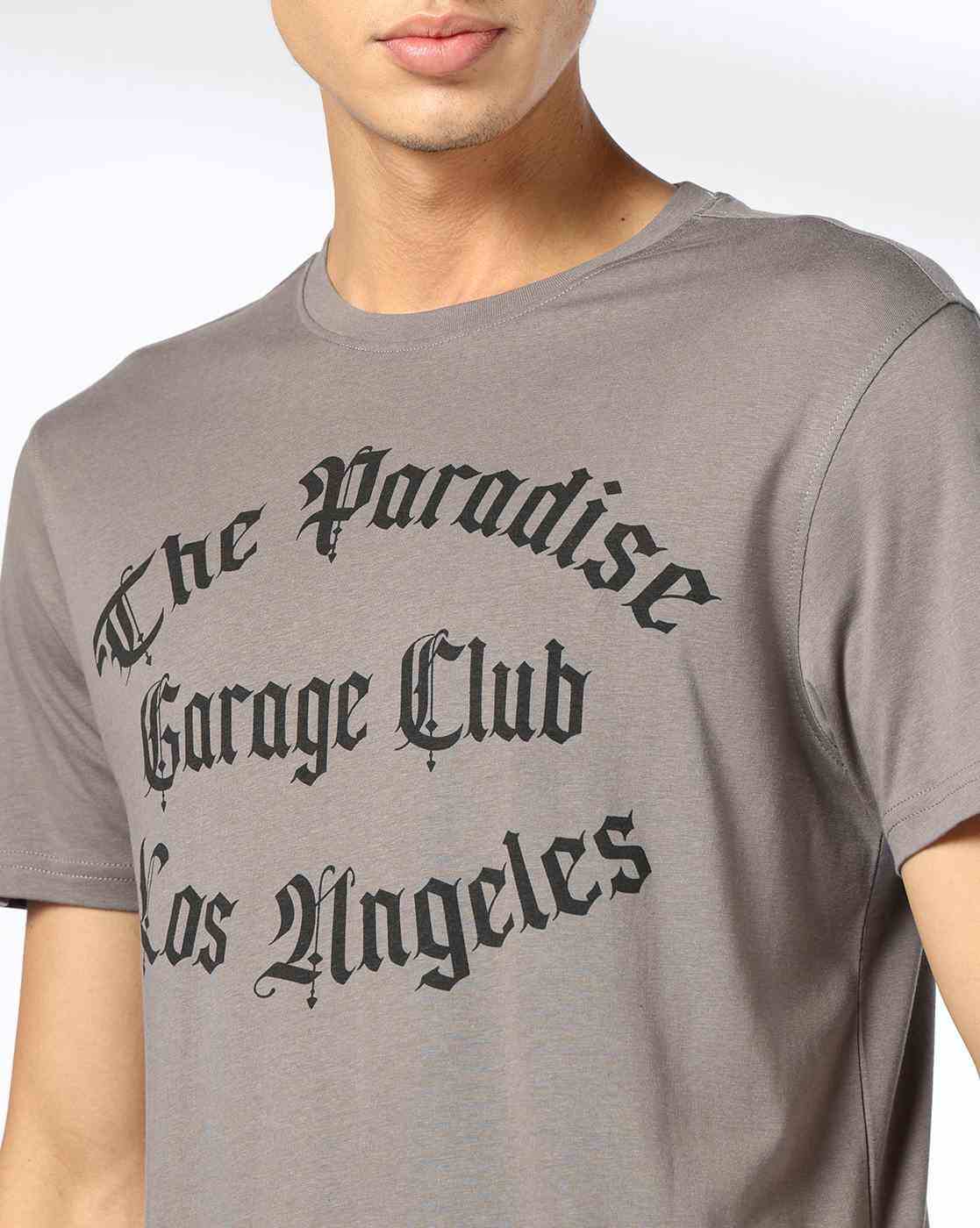 DNMX | Men Typographic Print Regular Fit Crew-Neck T-Shirt|3