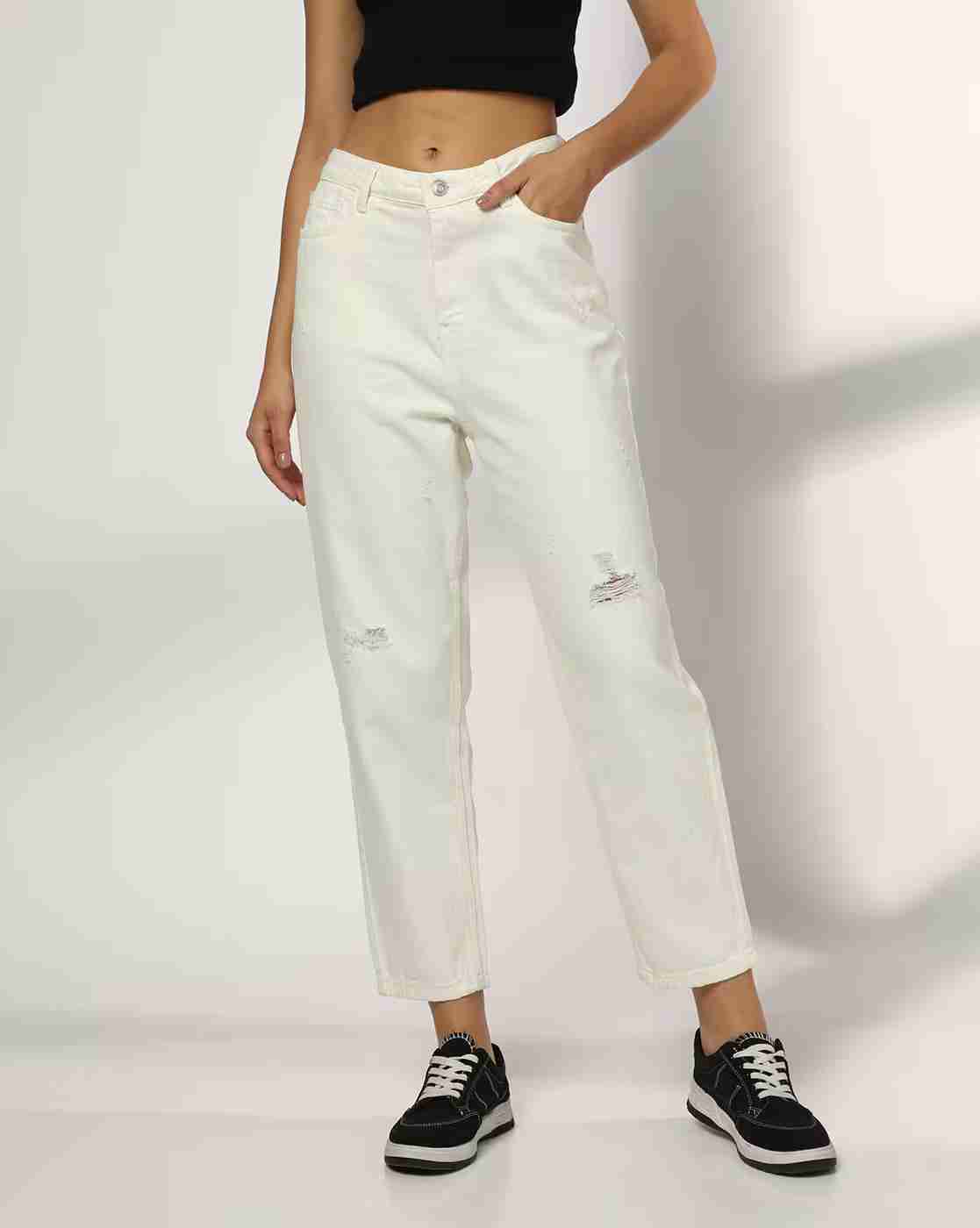 DNMX | Women Distressed Relaxed Fit Jeans|0