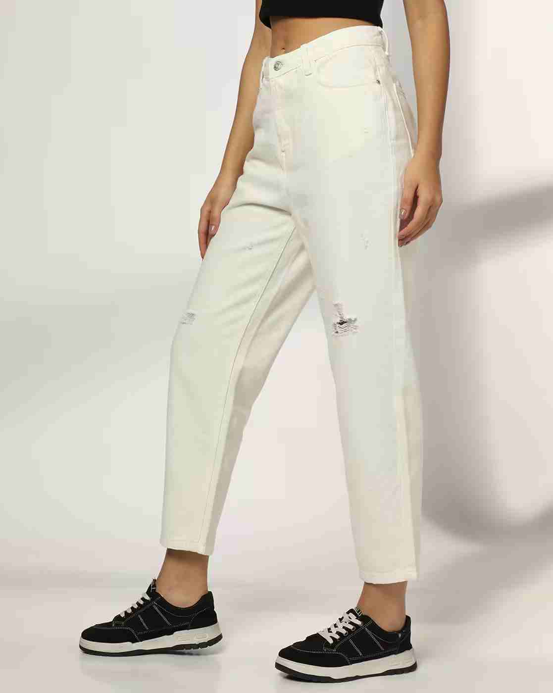 DNMX | Women Distressed Relaxed Fit Jeans|1
