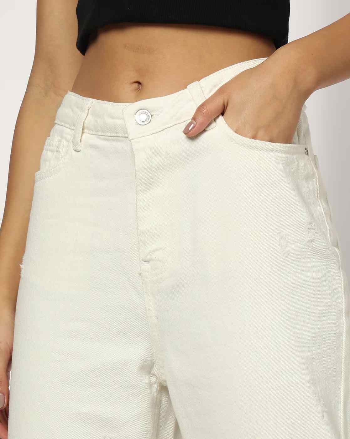 DNMX | Women Distressed Relaxed Fit Jeans|3