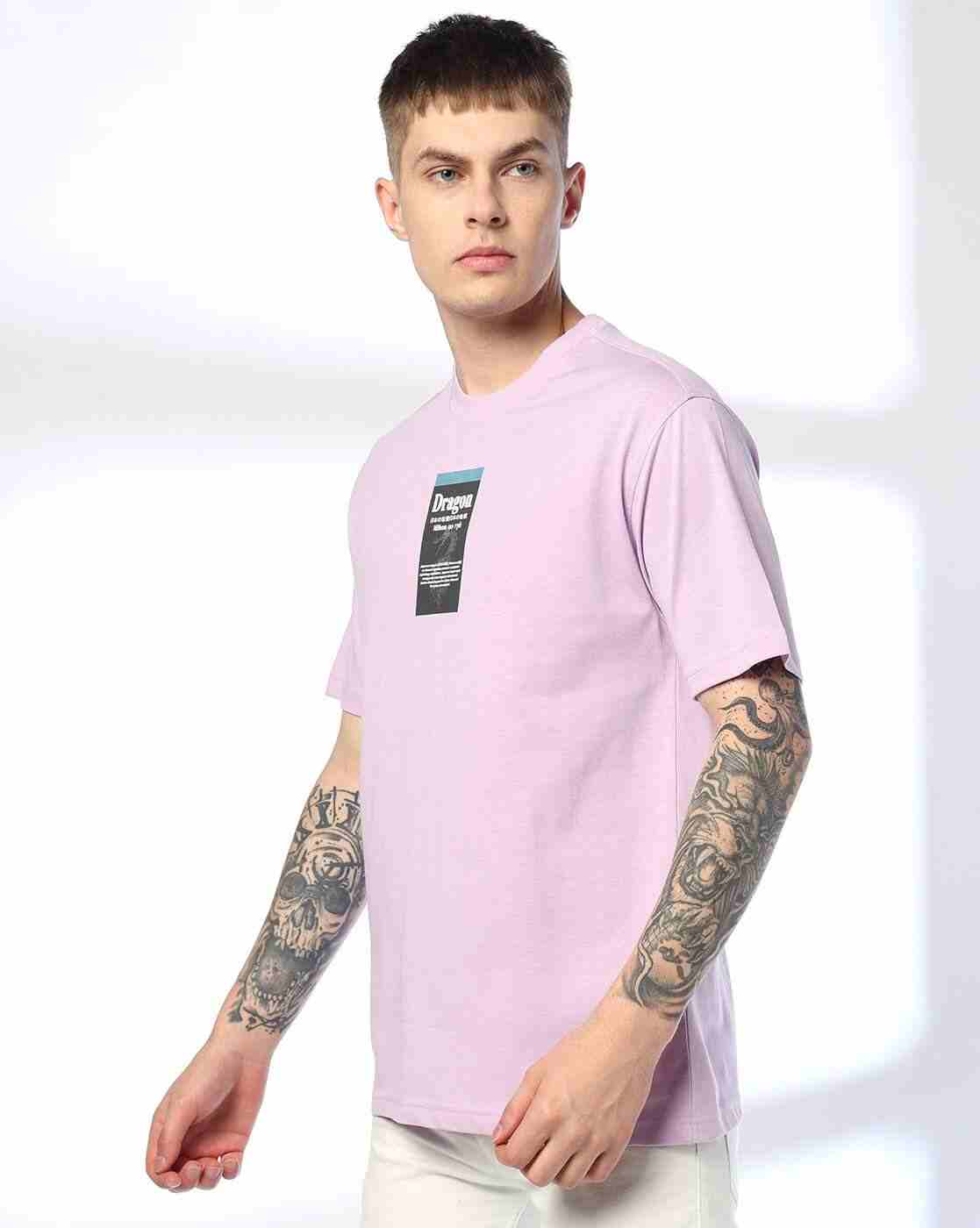 DNMX | Men Graphic Print Relaxed Fit Crew-Neck T-Shirt|1