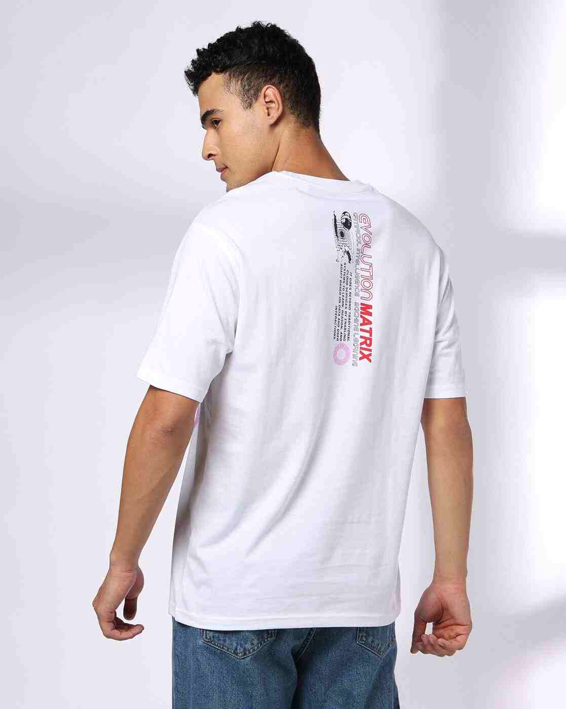 DNMX | Men Graphic Print Relaxed Fit Crew-Neck T-Shirt|2