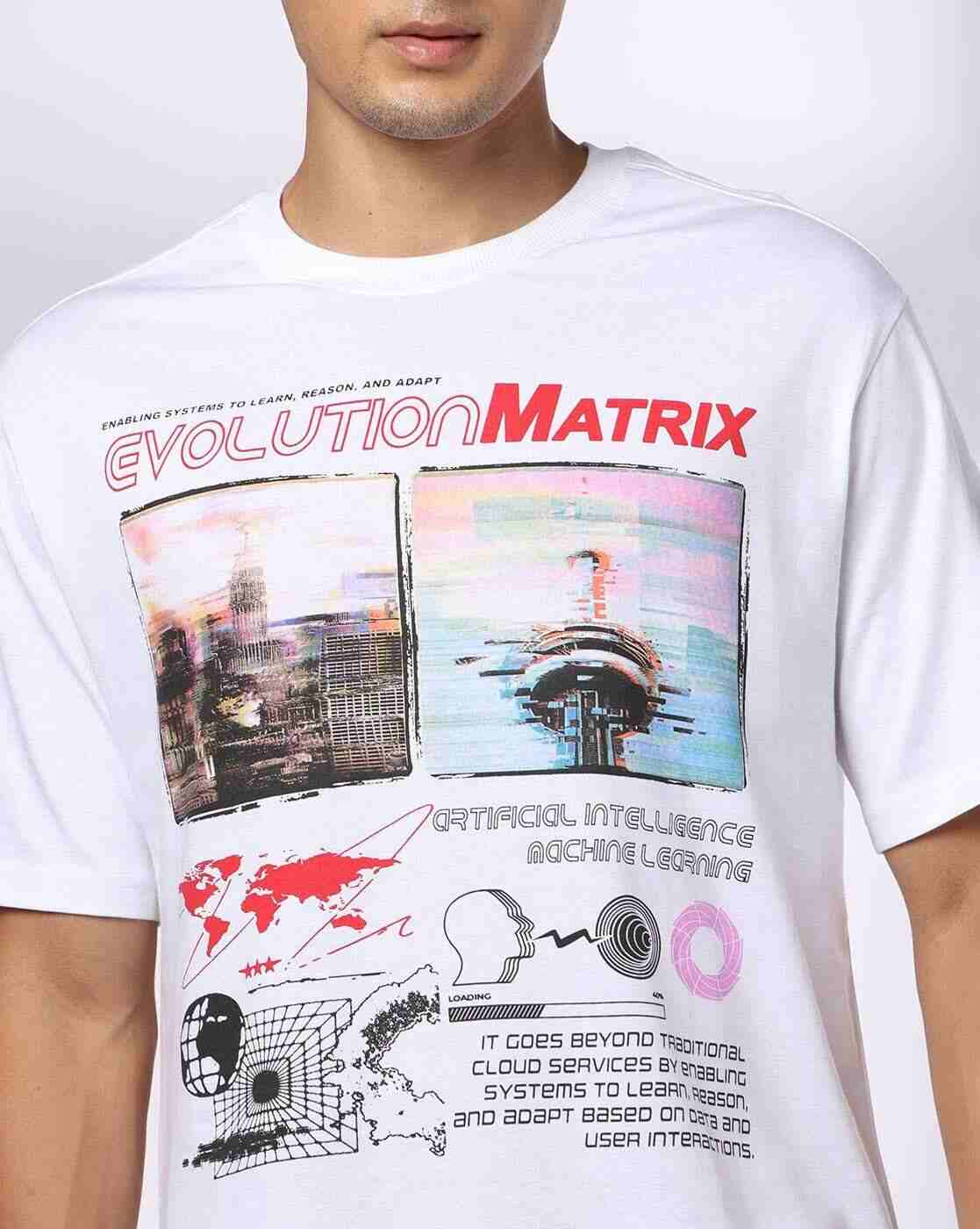 DNMX | Men Graphic Print Relaxed Fit Crew-Neck T-Shirt|3