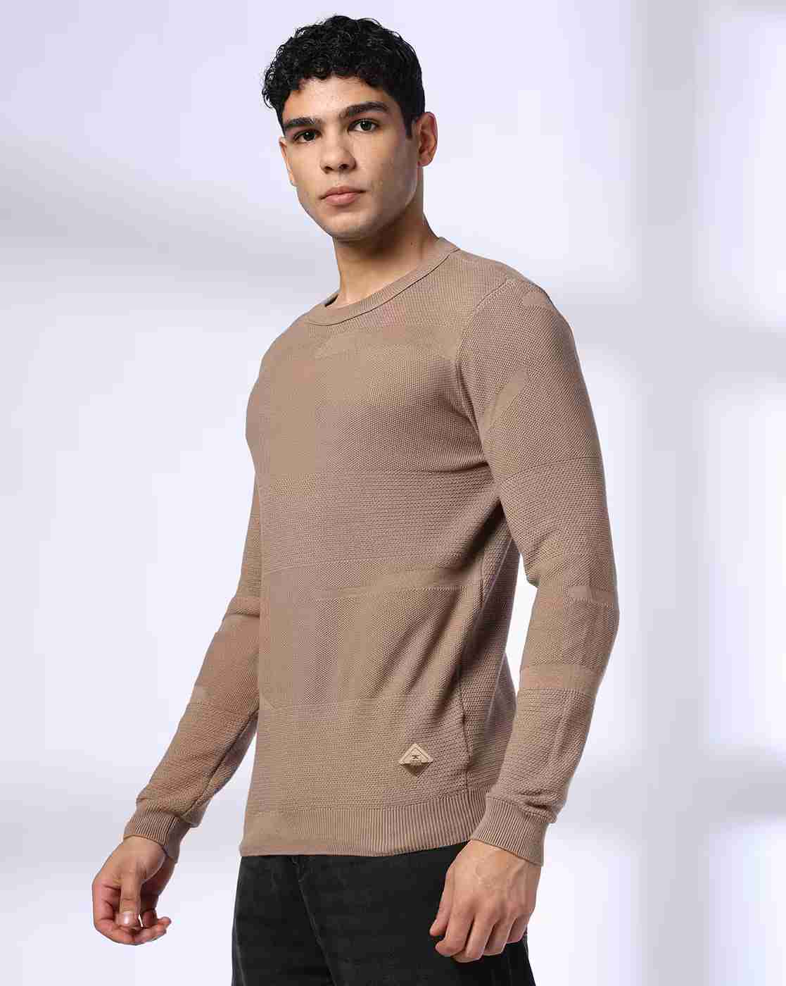 DNMX | Men Flat-Knit Regular Fit Crew-Neck T-Shirt|2