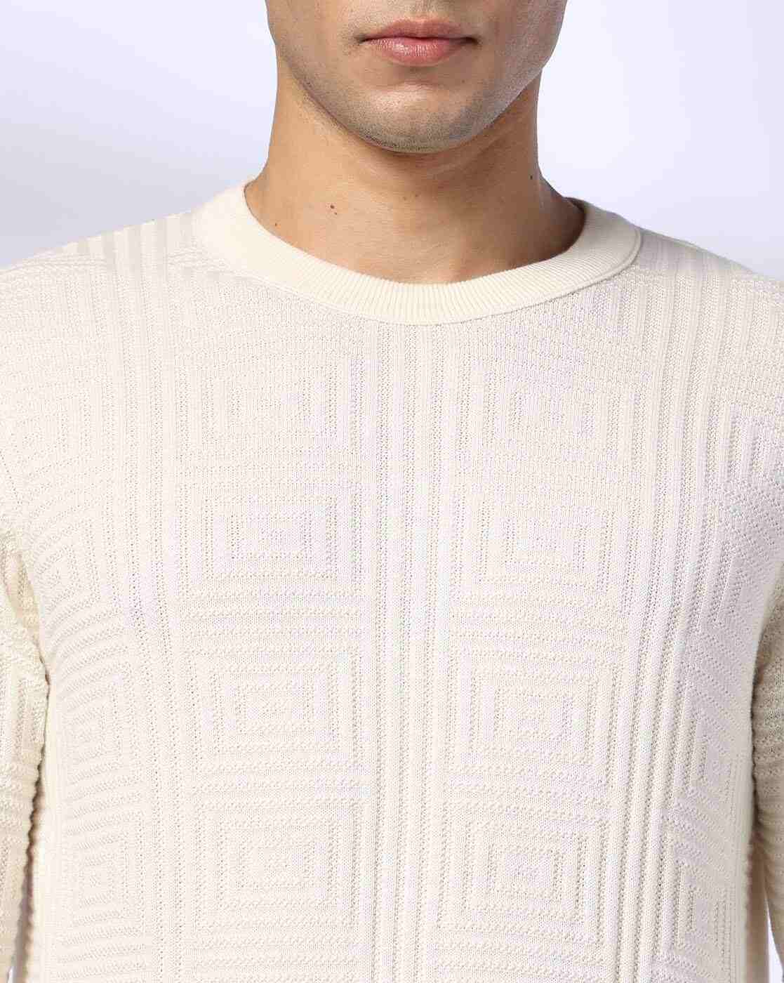 DNMX | Men Embossed Regular Fit Crew-Neck T-Shirt|3