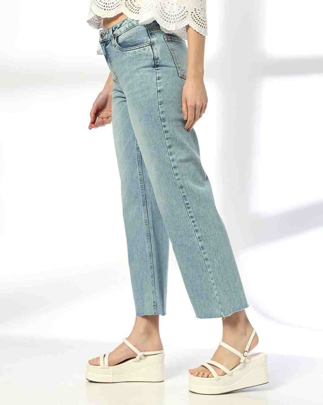 DNMX | Women Lightly Washed Boocut Jeans|1