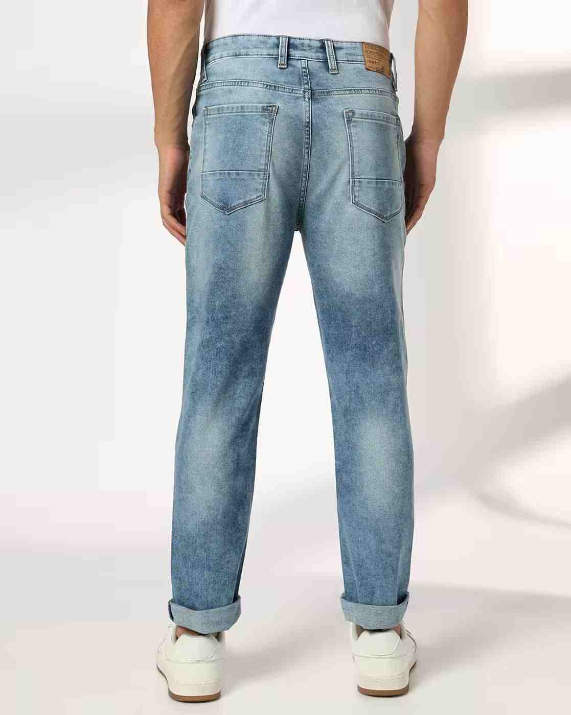 DNMX | Men Heavily Washed Slim Fit Jeans|2