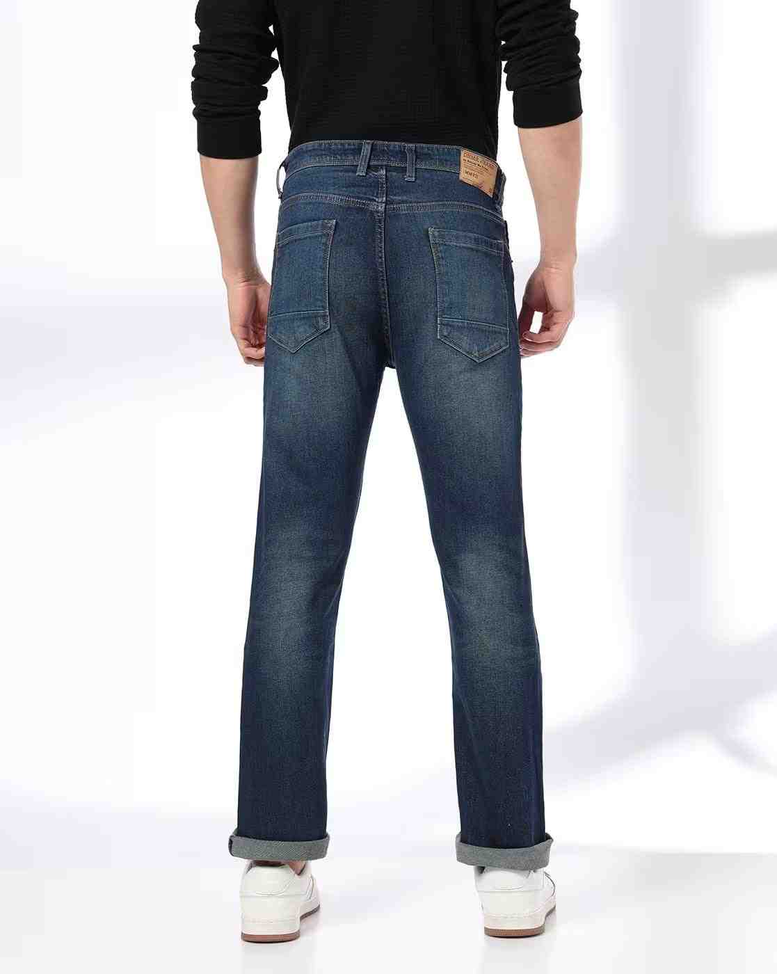DNMX | Men Lightly Washed Straight Jeans|2