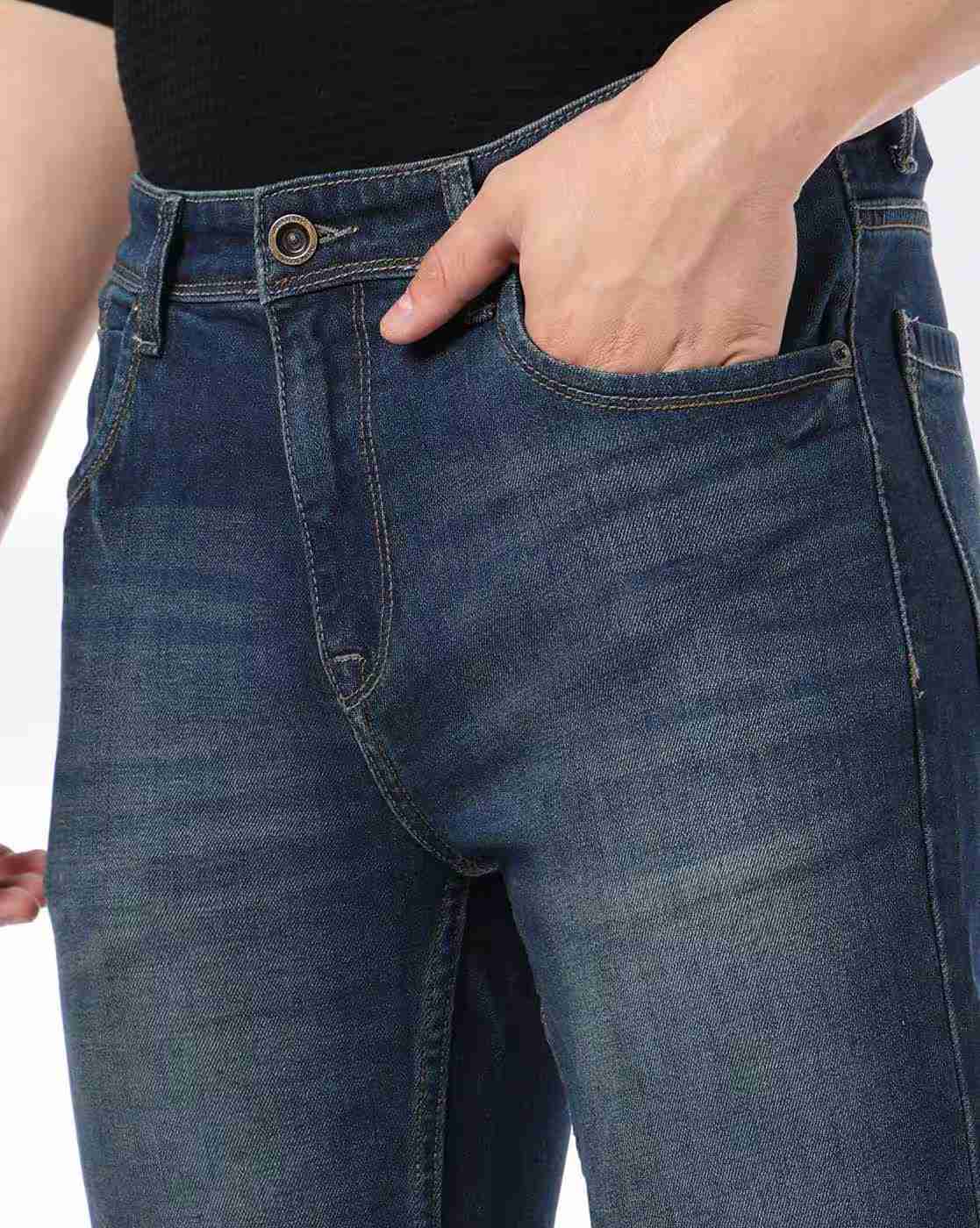 DNMX | Men Lightly Washed Straight Jeans|3